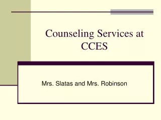 Counseling Services at CCES