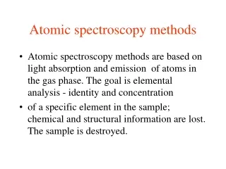 Atomic spectroscopy methods