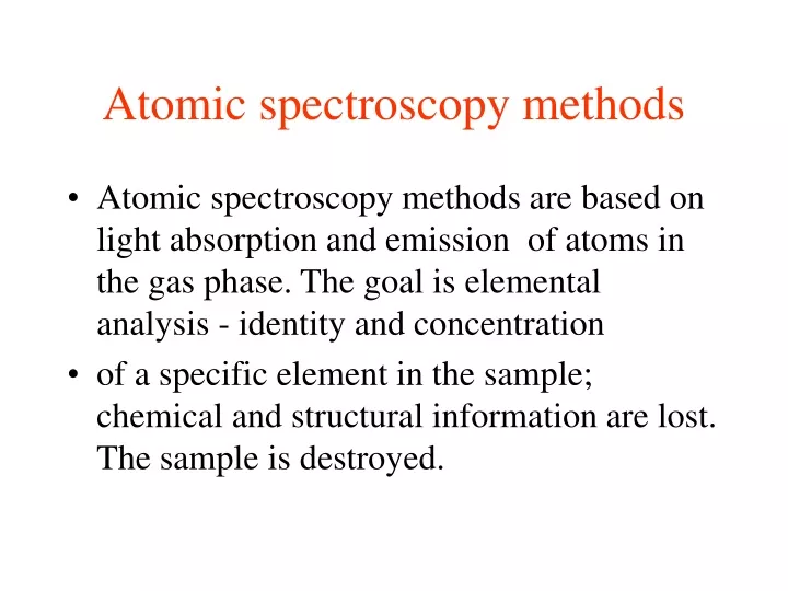 atomic spectroscopy methods