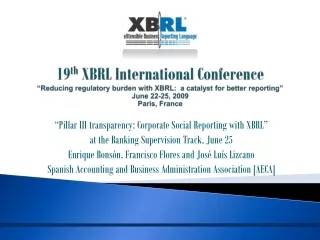 “Pillar III transparency: Corporate Social Reporting with XBRL”