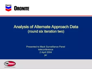 Analysis of Alternate Approach Data (round six iteration two)