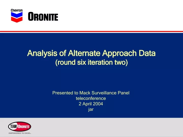 analysis of alternate approach data round six iteration two