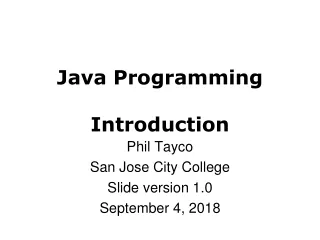 Java Programming Introduction