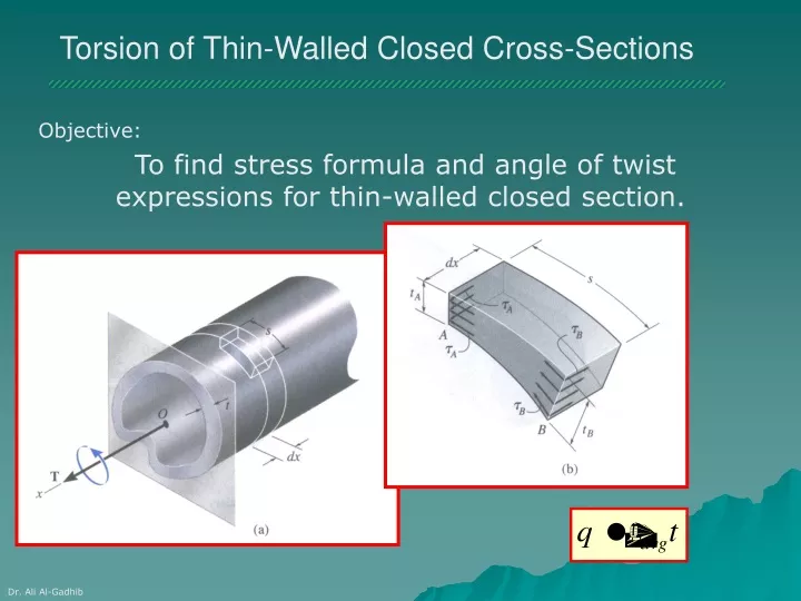 torsion of thin walled closed cross sections