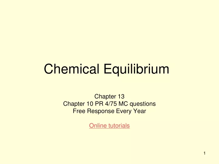 chemical equilibrium