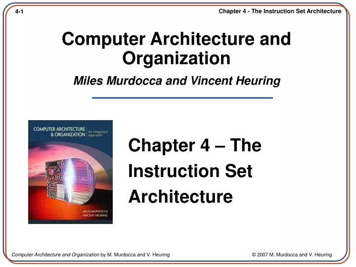 computer architecture and organization miles murdocca and vincent heuring
