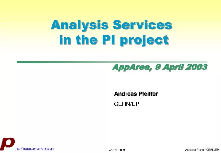 analysis services in the pi project