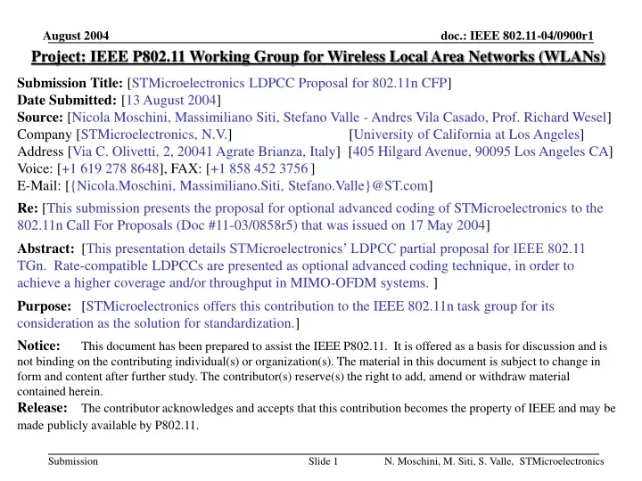 project ieee p802 11 working group for wireless