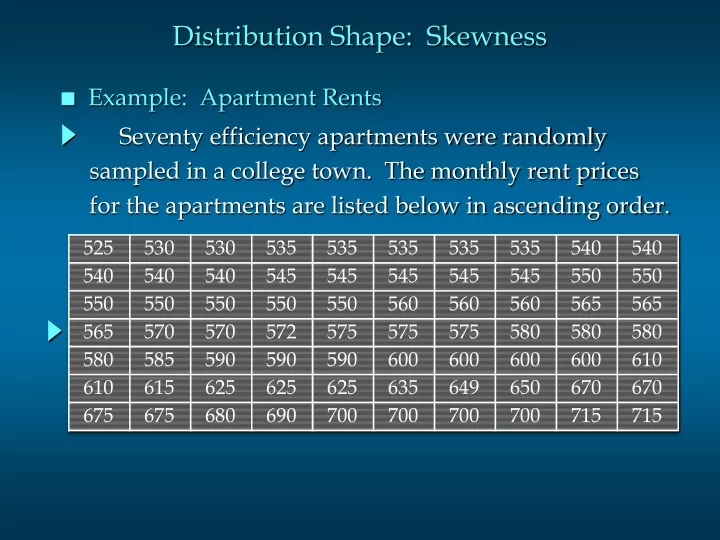 distribution shape skewness