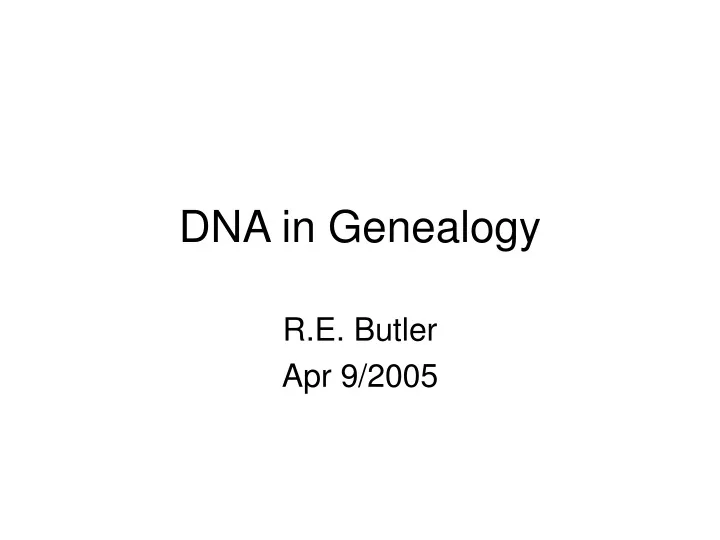 dna in genealogy