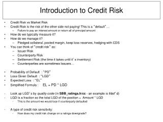 Introduction to Credit Risk