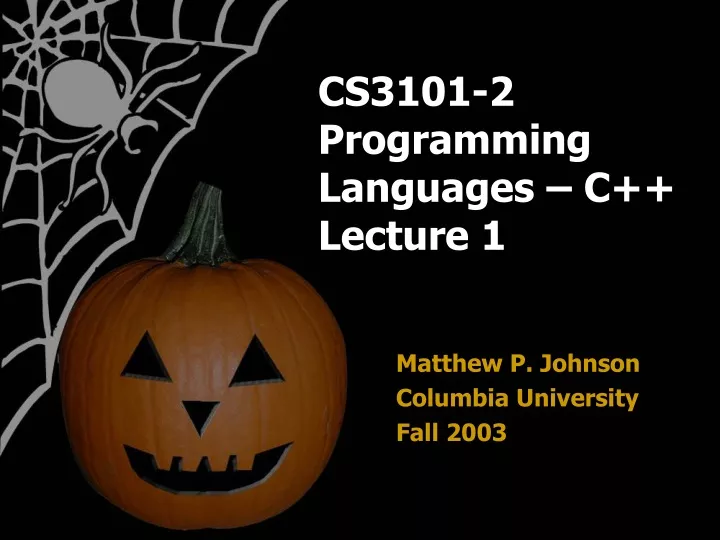 cs3101 2 programming languages c lecture 1