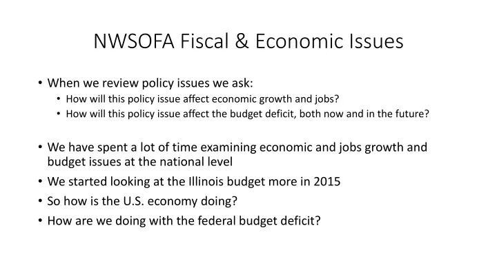 nwsofa fiscal economic issues