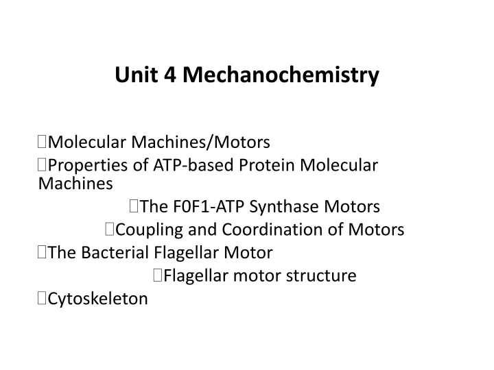 unit 4 mechanochemistry