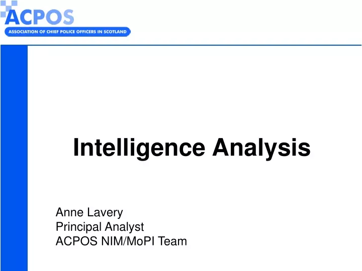 intelligence analysis anne lavery principal