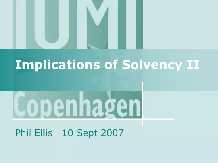 implications of solvency ii