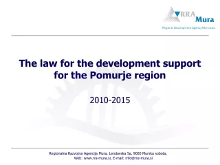 The law for the development support for the Pomurje region