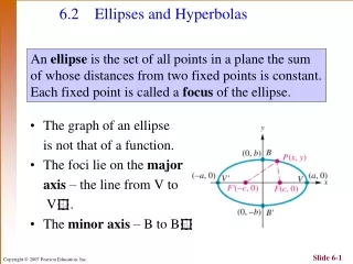 6.2 	Ellipses and Hyperbolas