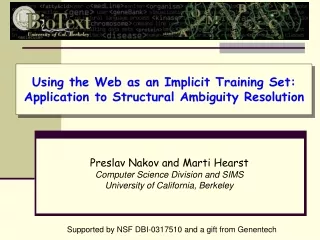 Using the Web as an Implicit Training Set: Application to Structural Ambiguity Resolution