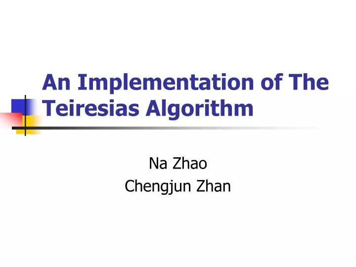 an implementation of the teiresias algorithm