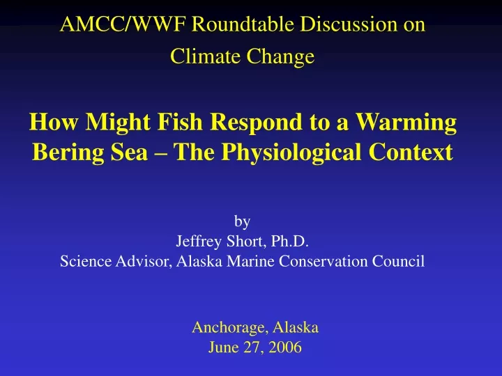 amcc wwf roundtable discussion on climate change