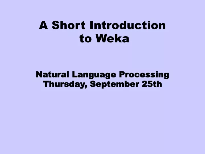natural language processing thursday september 25th
