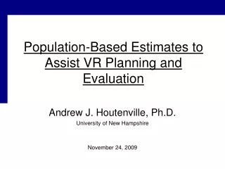Population-Based Estimates to Assist VR Planning and Evaluation