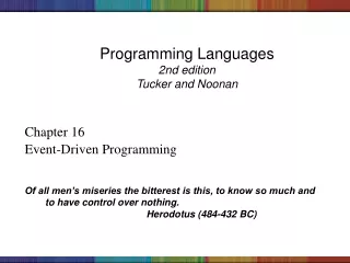 Programming Languages 2nd edition Tucker and Noonan