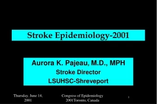 Stroke Epidemiology-2001