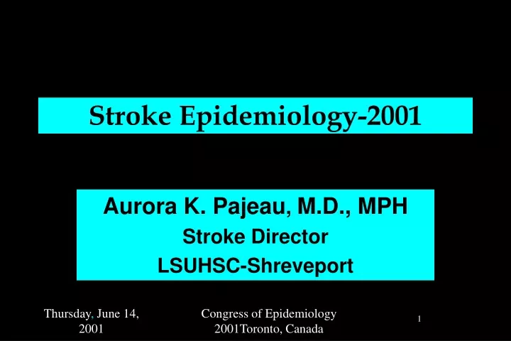 stroke epidemiology 2001