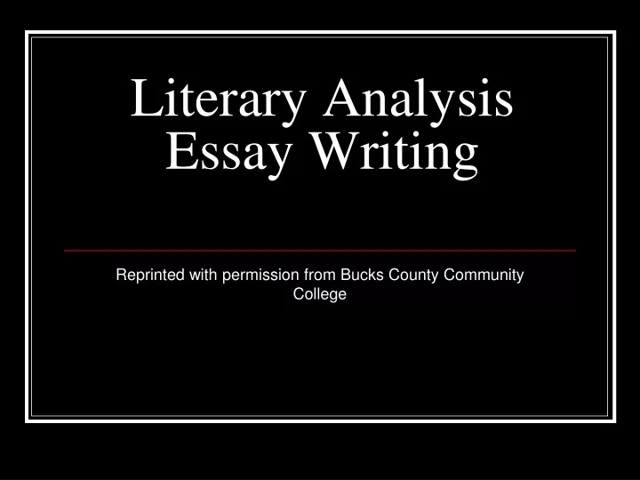 literary analysis essay writing