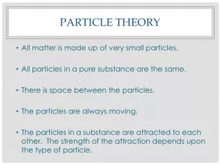 Particle theory
