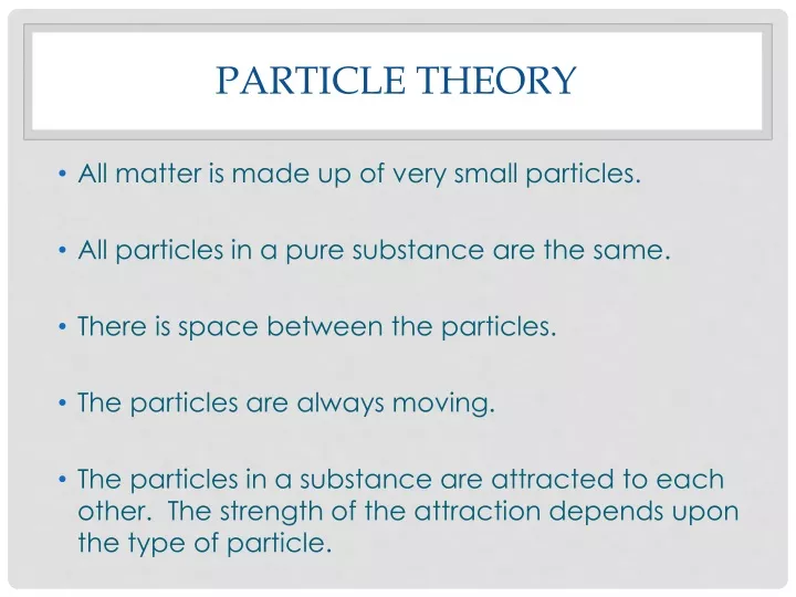 particle theory