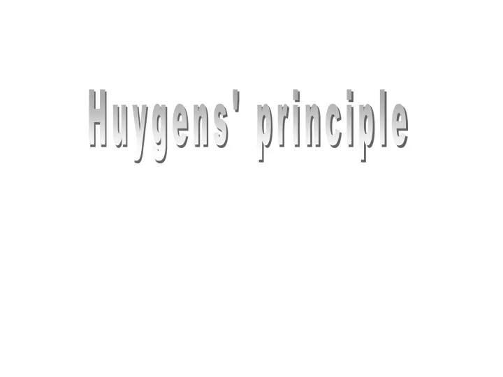 huygens principle