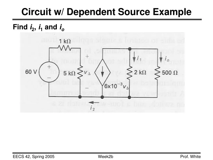 circuit w dependent source example
