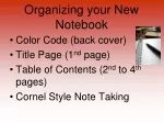 Organizing your New Notebook