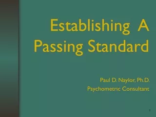 Establishing  A Passing Standard