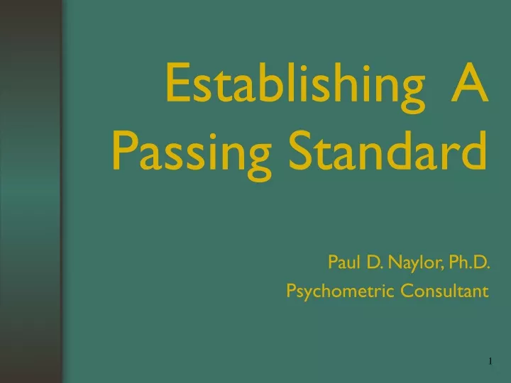 establishing a passing standard