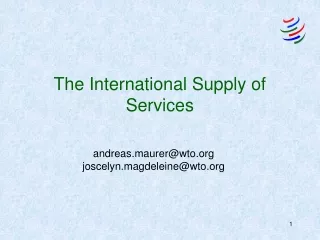 The International Supply of Services