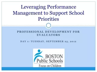 Leveraging Performance Management to Support School Priorities