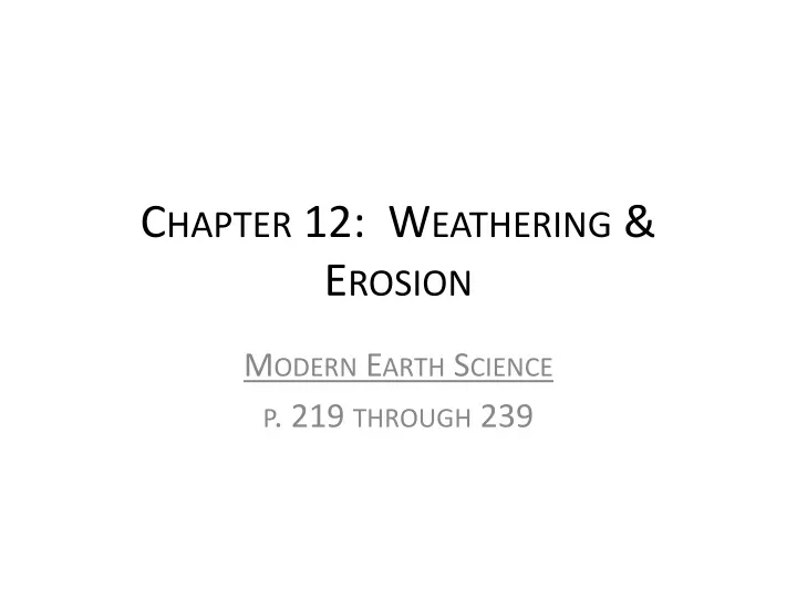 chapter 12 weathering erosion