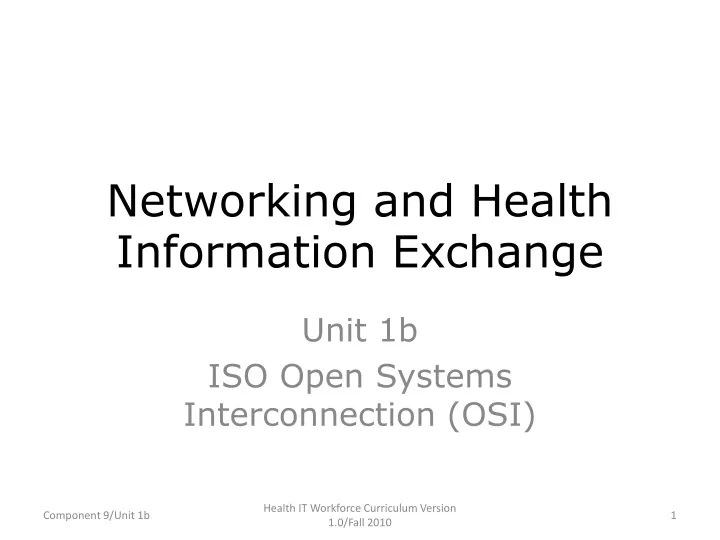 networking and health information exchange