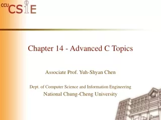 Chapter 14 - Advanced C Topics