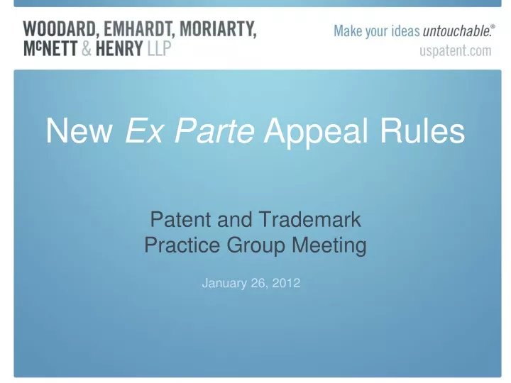 new ex parte appeal rules