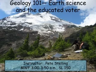 Geology 101— Earth science and the educated voter