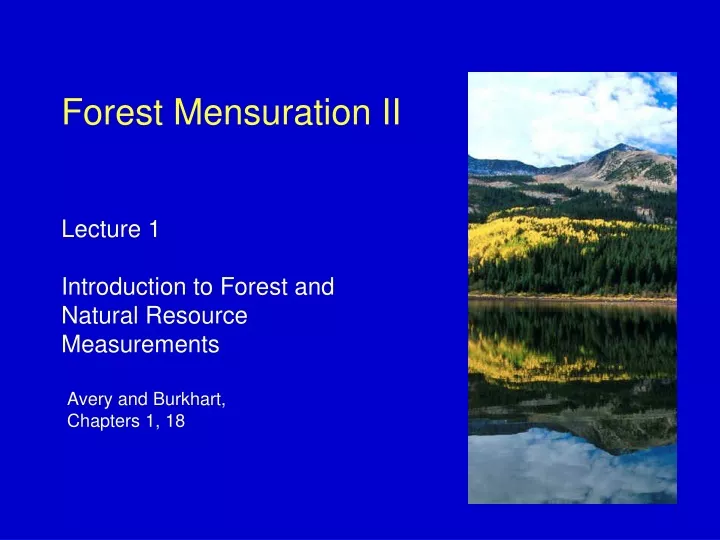 forest mensuration ii
