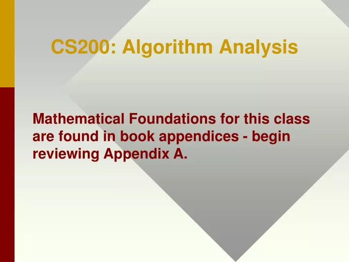 cs200 algorithm analysis