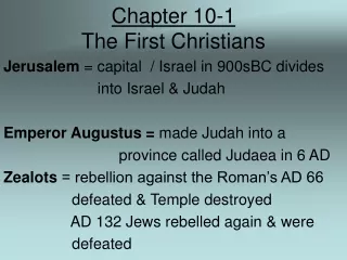 Chapter 10-1 The First Christians