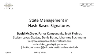 State Management in  Hash-Based Signatures