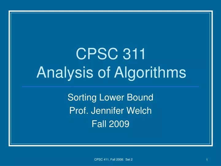 cpsc 311 analysis of algorithms